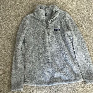 Patagonia fur gray zip up